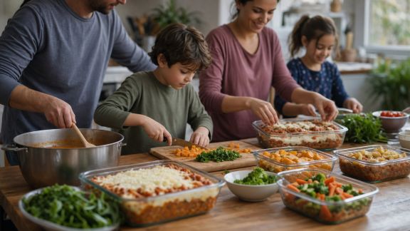 Préparer en famille des repas pour la semaine à congeler : méthode et recettes