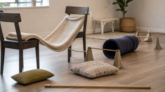 Créer un parcours d’obstacles intérieur avec les moyens du bord